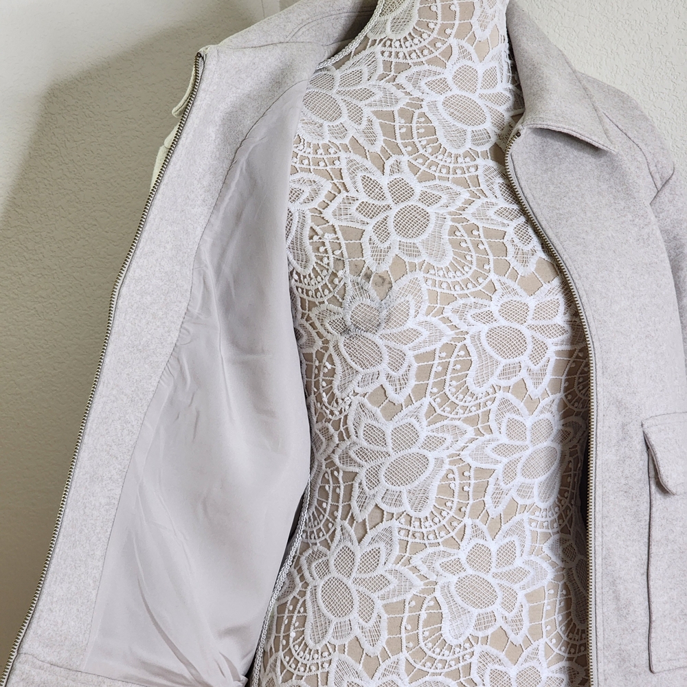 Banana Republic Women's Light Gray Polyester Jacket Size L - Picture 7 of 11